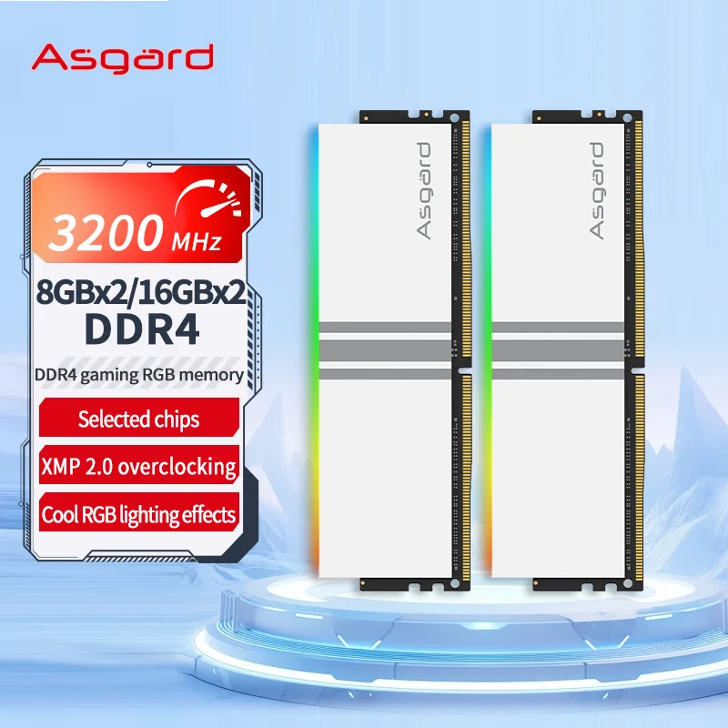 Asgard memorias ram ddr4 8 ГБ x 2 16 3200 МГц RGB RAM игровой компьютер сделай сам для настольных ПК
