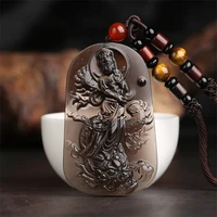 hot selling natural hand carved jade ice kind obsidian guanyin necklace pendant fashion accessories men women luck gifts amulet