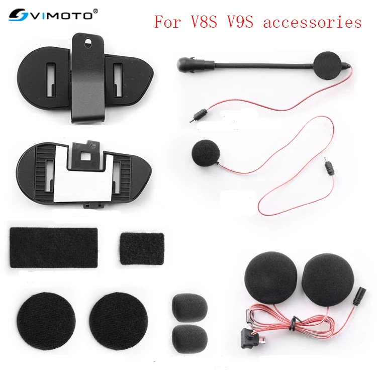 Original kit de áudio & microfone para vimoto v8s v9s capacete interfone fone ouvido base microfone acessórios