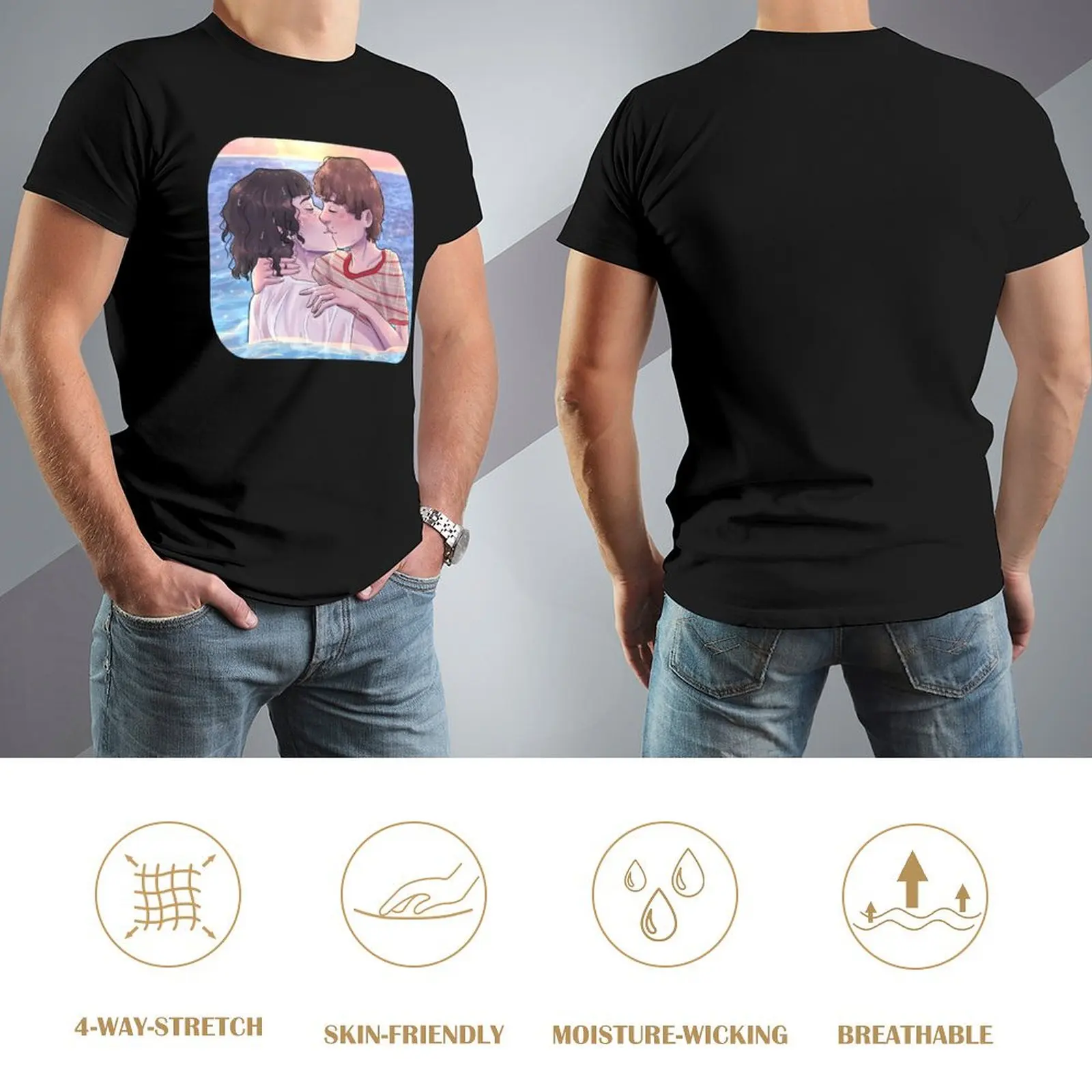 Футболка Byler Kissing in the Ocean мешковатые рубашки винтажная футболка с рисунком блузка