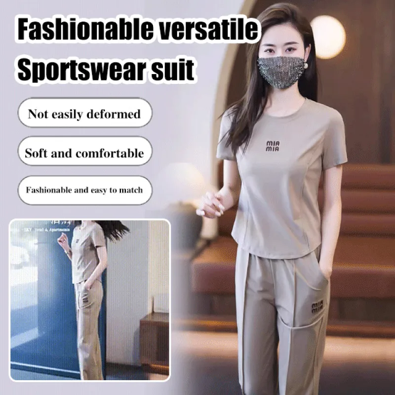 

Chic Sportswear Set Loose Fit Trendy and Slimming Perfect for Summer Running TwoPiece Suit