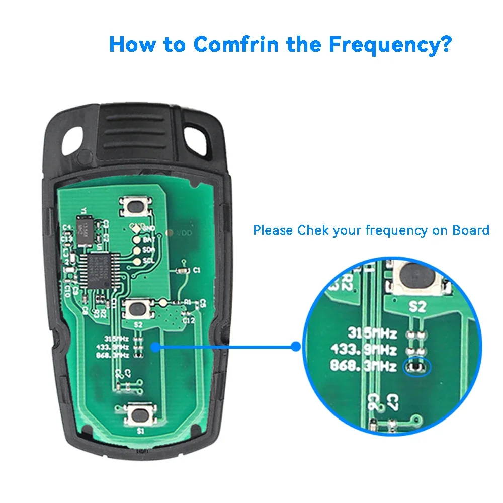 Совместимый автомобильный ключ с дистанционным управлением BMW KEYYOU чипом PCF7945 для