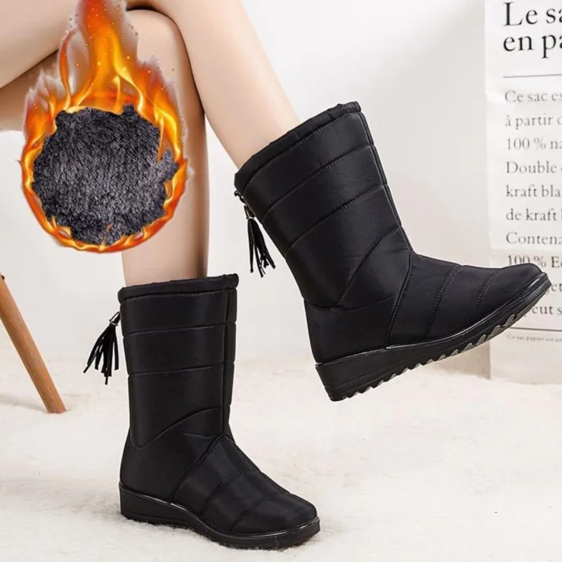 

Женские ботинки, зимние женские ботинки, женская обувь на молнии, плюшевые ботинки больших размеров, женские зимние ботинки