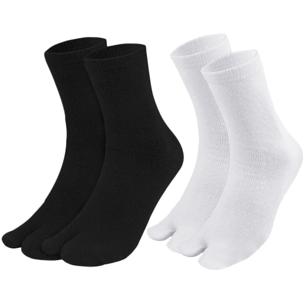 

2 Pairs Lounge Socks Toe Women Toes Separated Tabi Non-skid Silicone Casual Dress Shoe