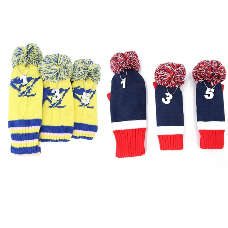 

3 Pieces Golf Headcover Knitted Golf Club for Head Covers,fit for Driver