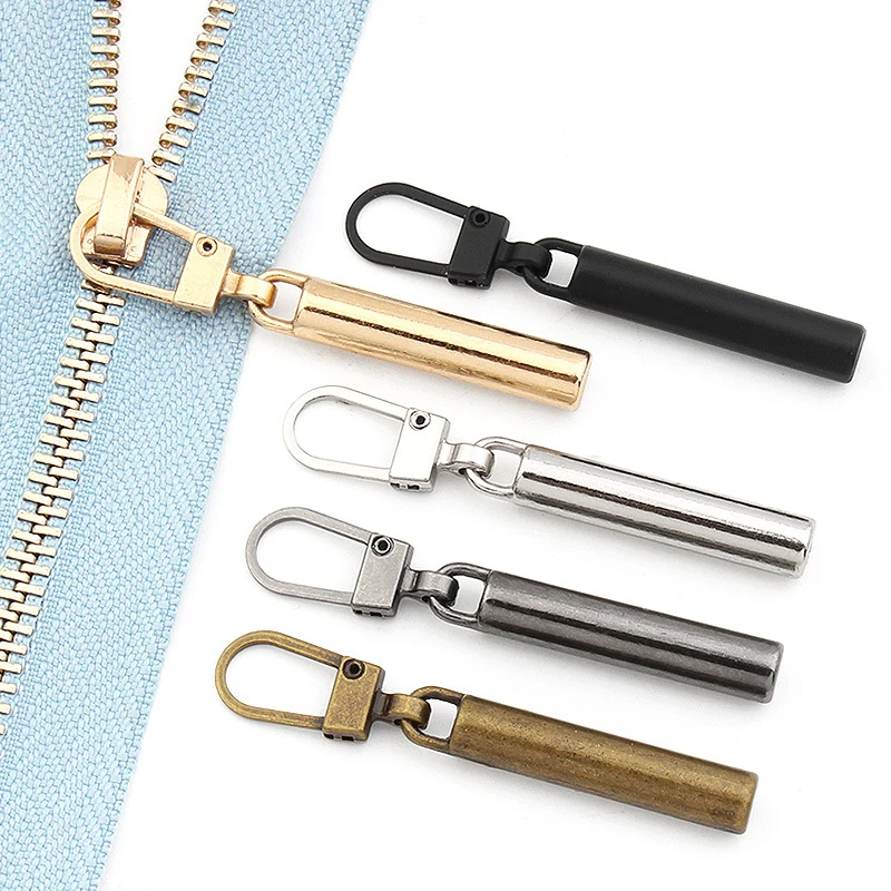 

Detachable Metal Zipper Pullers Sliders Head Pull Tab DIY Sewing Down Jacket Zippers Repair Accessories 2Pcs