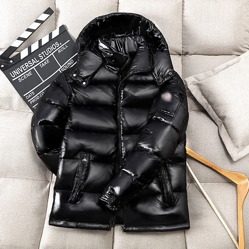 Men's Hooded Casual  Down Jacket Thick Warm Winter Men Clothing White Duck Puffer Jackets Cold Coats  Streetwear