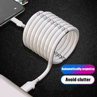 3 1a fast charge magnetic data cable for iphone samsung xiaomi automatically retractable android micro usb type c phone cable