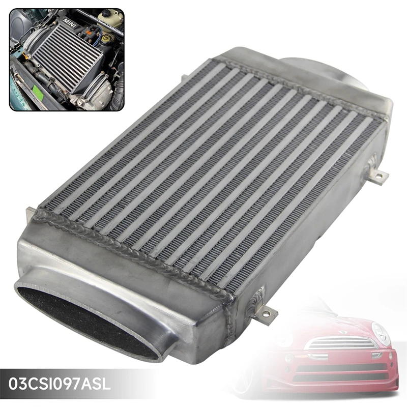 z górnym uchwytem Turbo Supercharged Intercooler pasuje do BMW Mini Cooper S R53 R50 02-06 Akcesoria samochodowe czarny/srebrny
