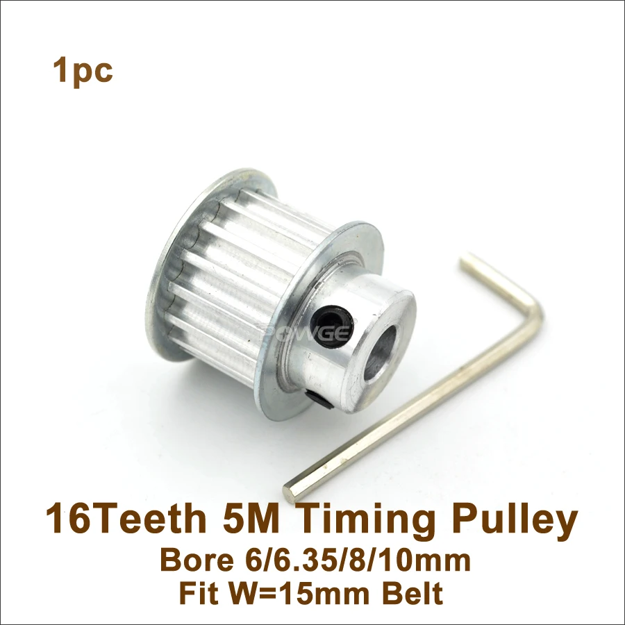 POWGE 16 зубьев 5 м синхронный шкив диаметр 5/6/6 35/8/10 мм подходит ширина 15/20 ремень ГРМ