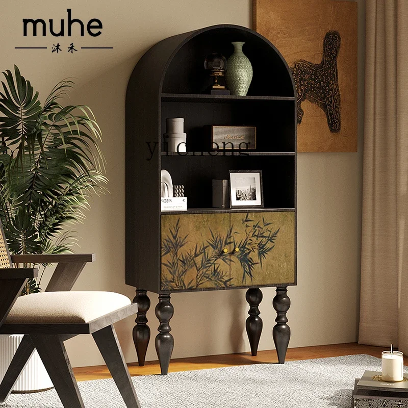 Звс. Домашний шкафчик из цельного дерева в среднем и древнем стиле угловой для