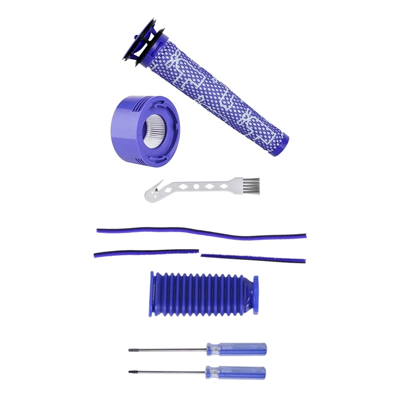 

Replacement Pre Filter HEPA Post-Filter Kit With Soft Roller Head Soft Plush Strip, Roller Suction Blue Hose