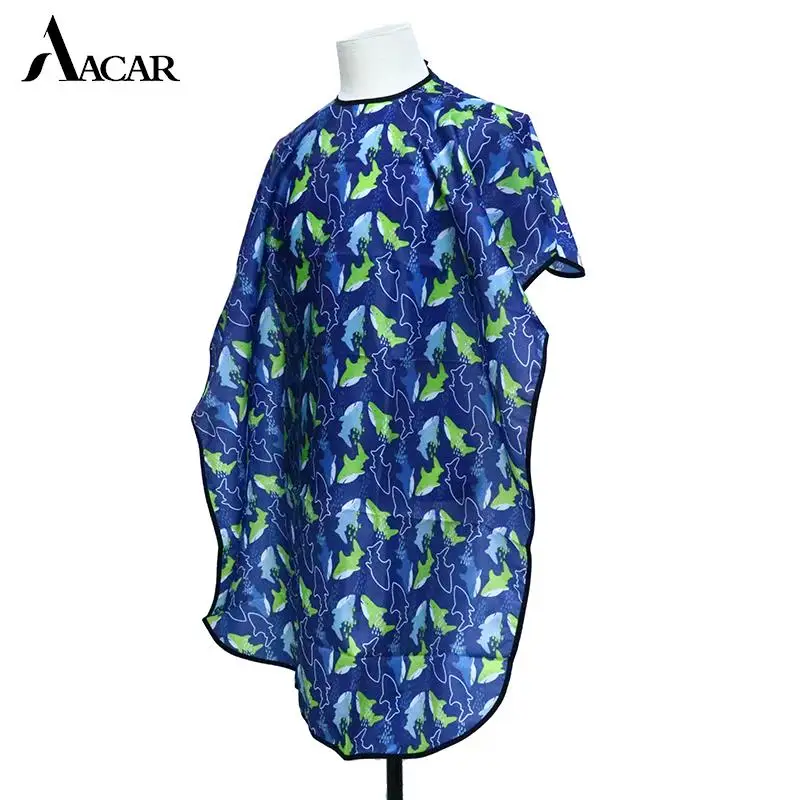 

1PCS Nylon Hairdresser Cape Salon Hair Cutting Gown Cape Sea Fish Patterned Barber For Kids Child Waterproof