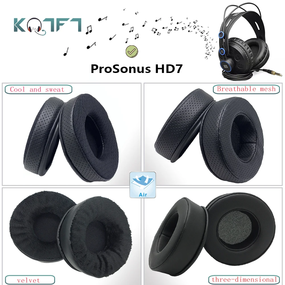 

KQTFT Velvet Replacement EarPads for ProSonus HD7 Headphones Ear Pads Parts Earmuff Cover Cushion Cups