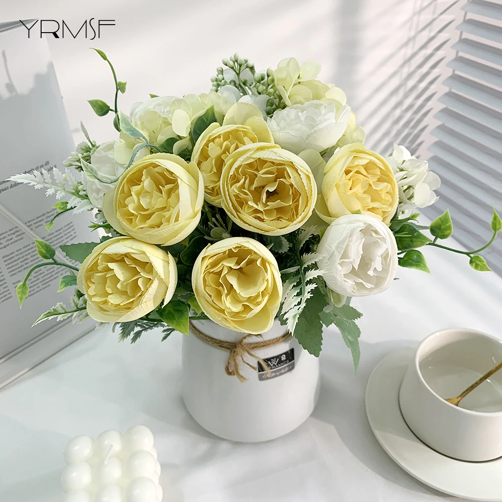 

Artificial Flower Peony Wedding Decoration Home Peony Silk Flowers Artificial Bouquet Fake Plants Bouquet Home Party Flos Decor