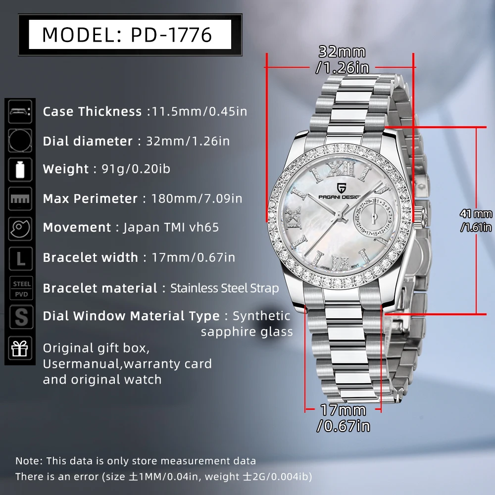 PAGANI DESIGN женские кварцевые наручные часы PD1776 повседневные модные аксессуары для