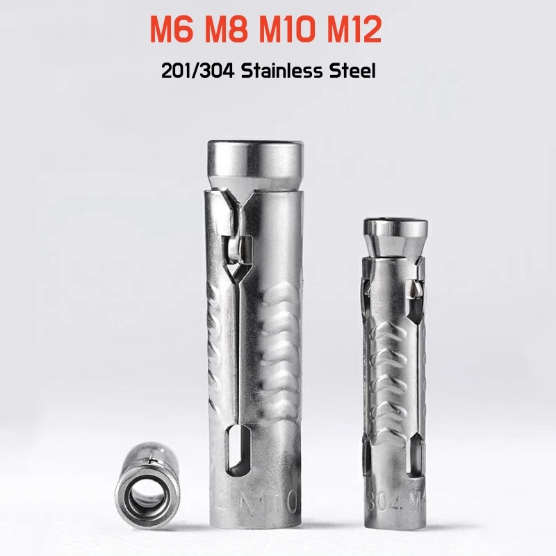 

1 ~ 5 шт. M6 M8 M10 M12 рыболовная трубка из нержавеющей стали Gecko, внутренний расширительный болт, бетонный анкер, расширительный винт, втулка, анкер