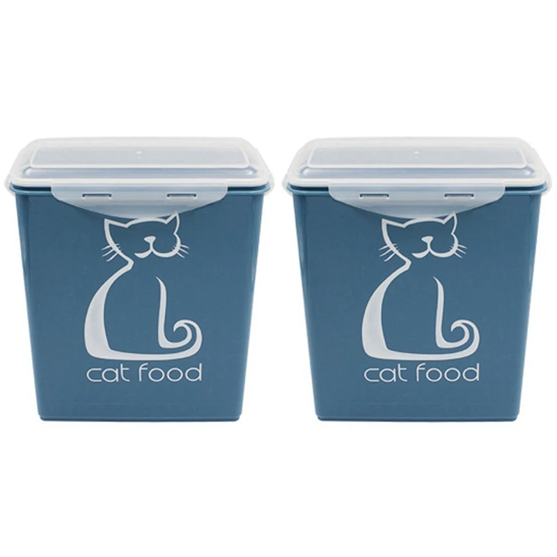 

2X Airtight Dog Cat Food Storage Container Large Capacity Pet Food Sealed Barrel Moistureproof Fresh Food Box