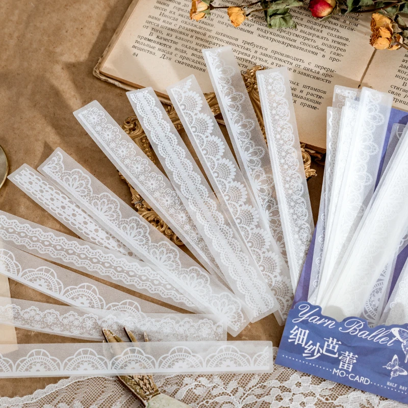 30 шт. прозрачный кружевной материал бумага белые чернила декоративный для