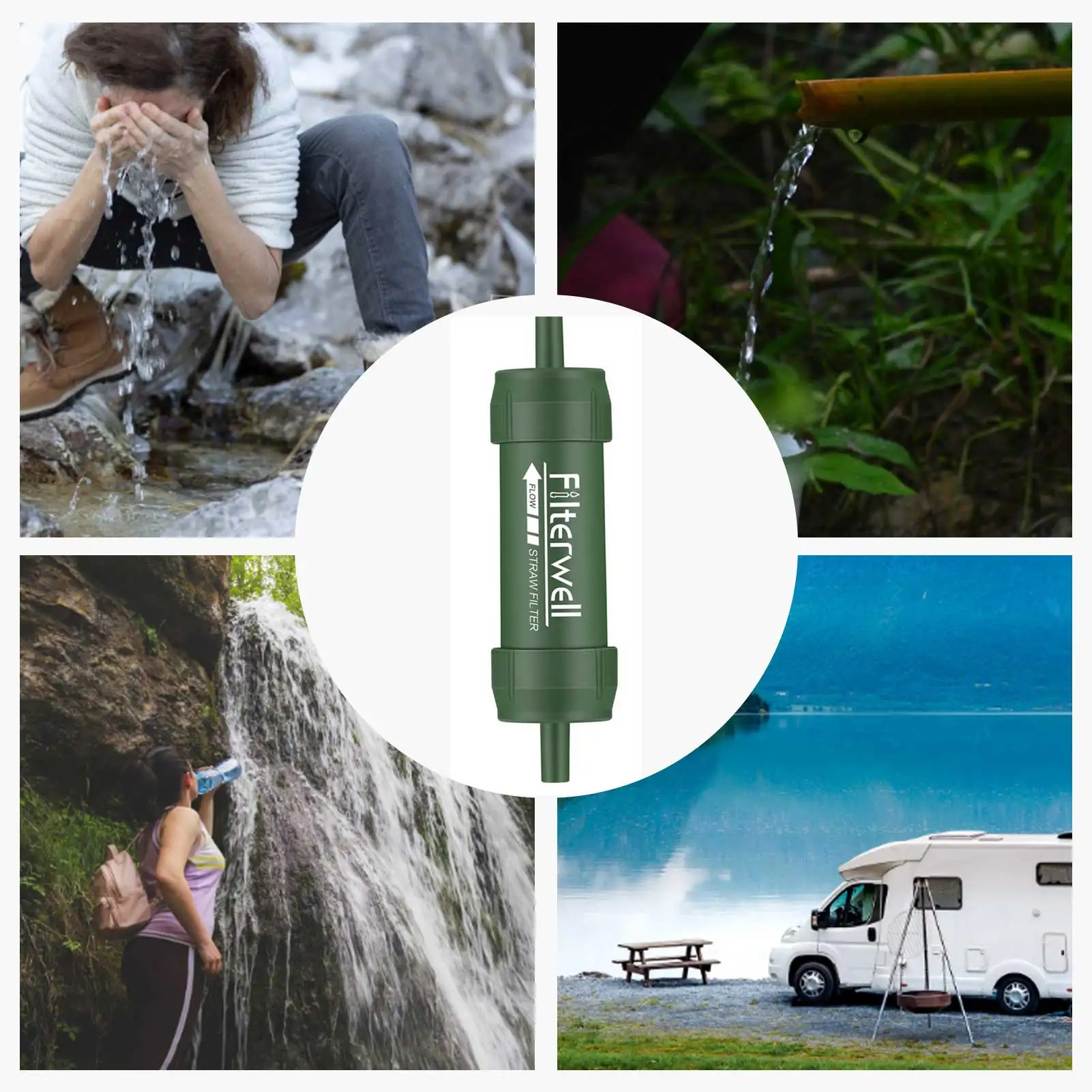 

Survival Water Filter Water Filter Straw Survival Supplies0.01-Micron Portable Water Filter Survival Water Purifier Survival