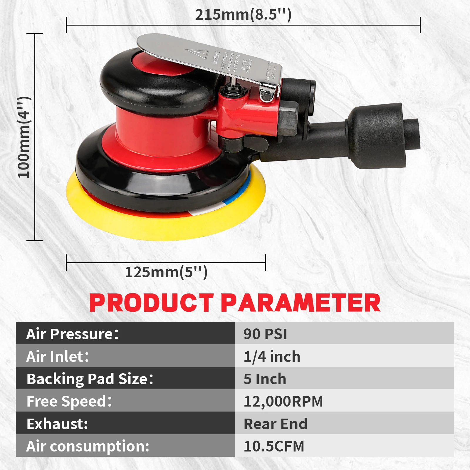NuoDunco 5/6 дюймов воздушно-десантный полировальный станок вакуумный эксцентриковый