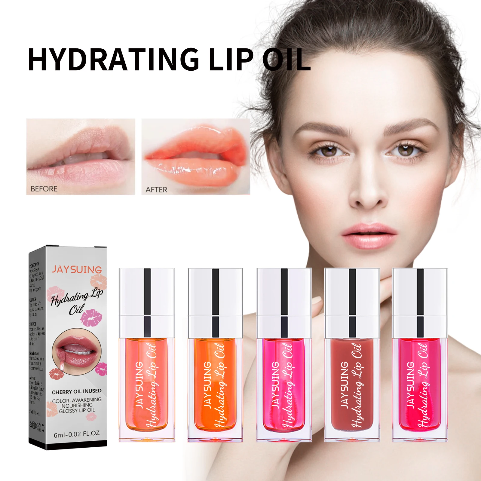 

Clear Fashion 6ml Crystal Jelly Moisturizing Lip Oil Plumping Lip Gloss Sexy Plump Lip Glow Oil Tinted Lip Plumper Lips Makeup