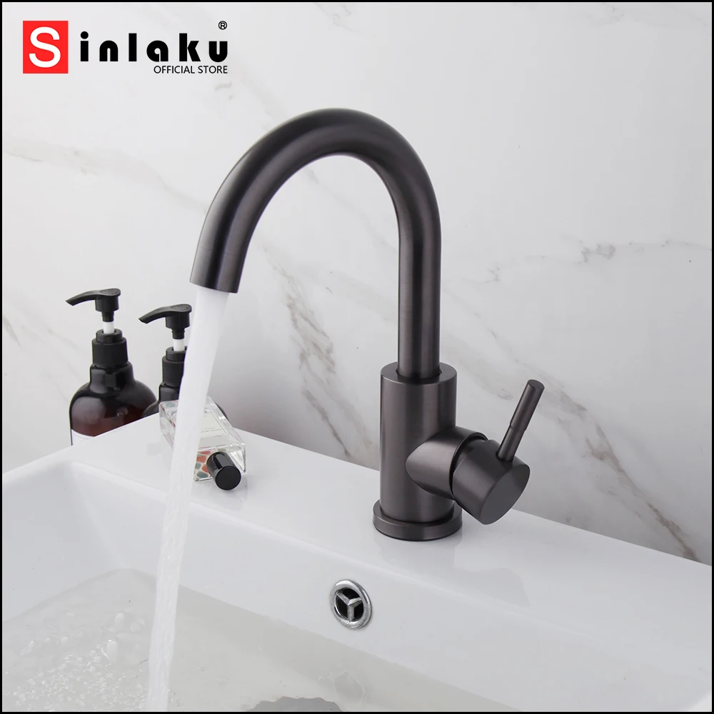 Смеситель для ванной комнаты SINLAKU смеситель раковины серого/хромированного