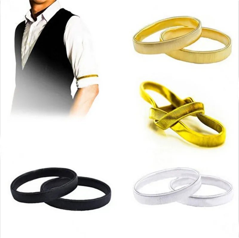 

Wristband Ladies Shirt Sleeve Holders Metal Arm Bands Hold Ups Garter Shroud Ring Men Bracelet Elastic Hoop Armband