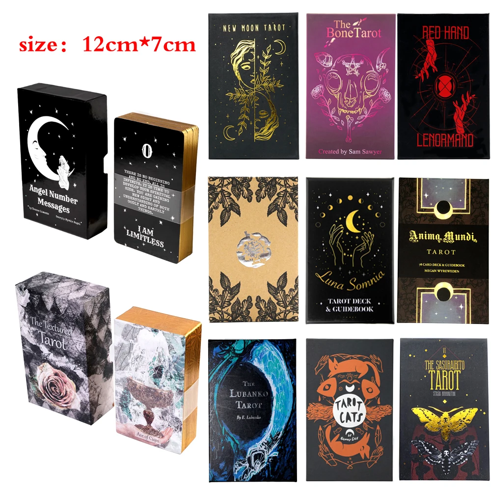16 видов высококачественных карт Таро золотые Позолоченные окантовки чехол