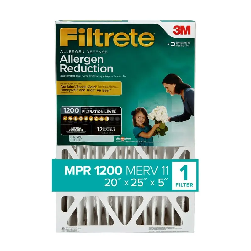 

Air Filter, MPR 1200 MERV 11, Allergen Defense, Captures Pet Dander, Smoke, Smog and Pollen, 1 Filter Strap on thread Lip liner