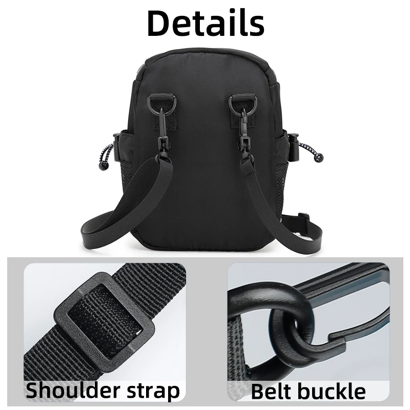 HK Men's Shouler Bag Fashion Mini Phone Bag For 6.5''Phone Light Weight Small Credit Card Bag Crossbody Bags For Men Hip-Pop