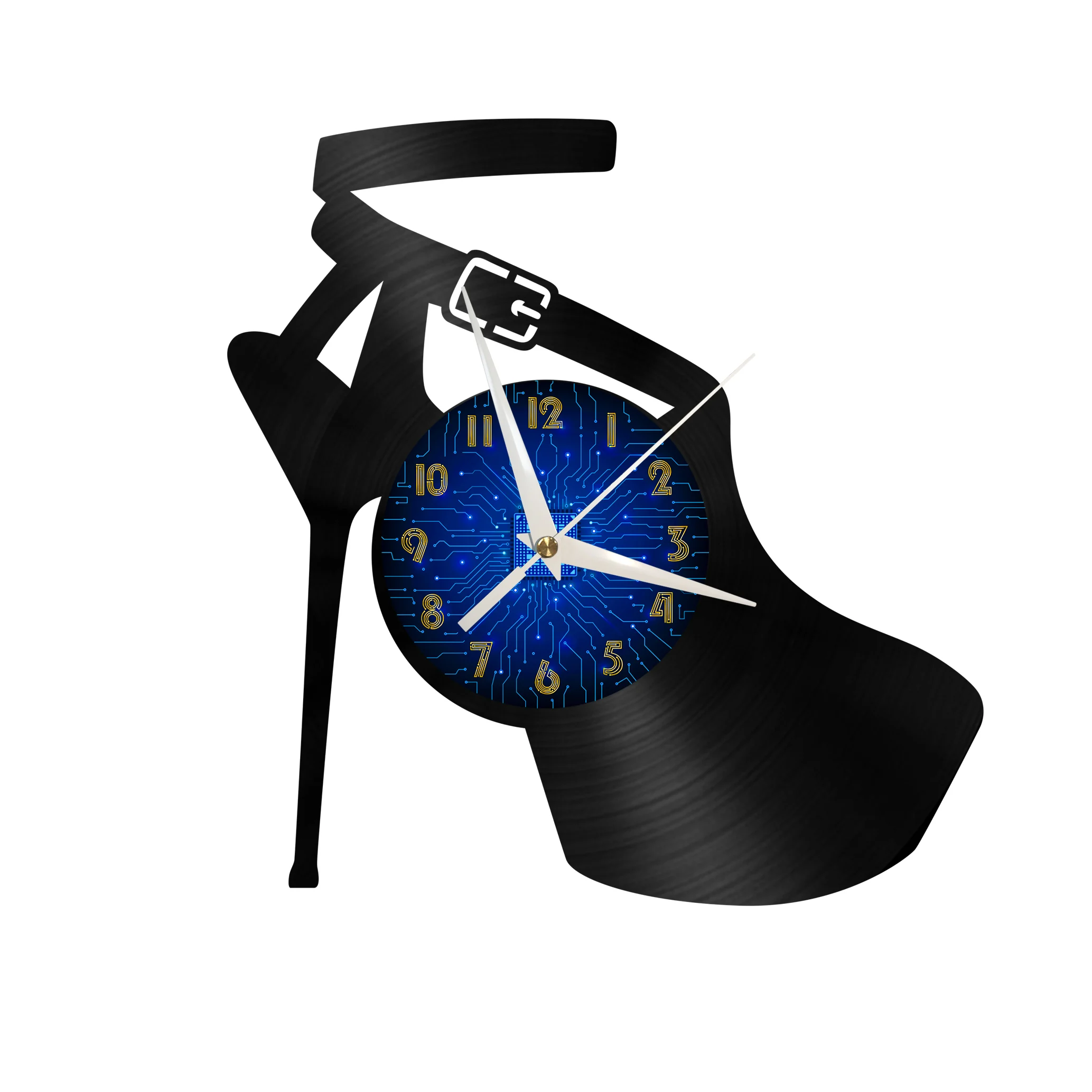 

Креативные виниловые настенные часы на высоком каблуке, 3d настенные часы, бесшумные светящиеся часы, 12 дюймов, современные декоративные час...