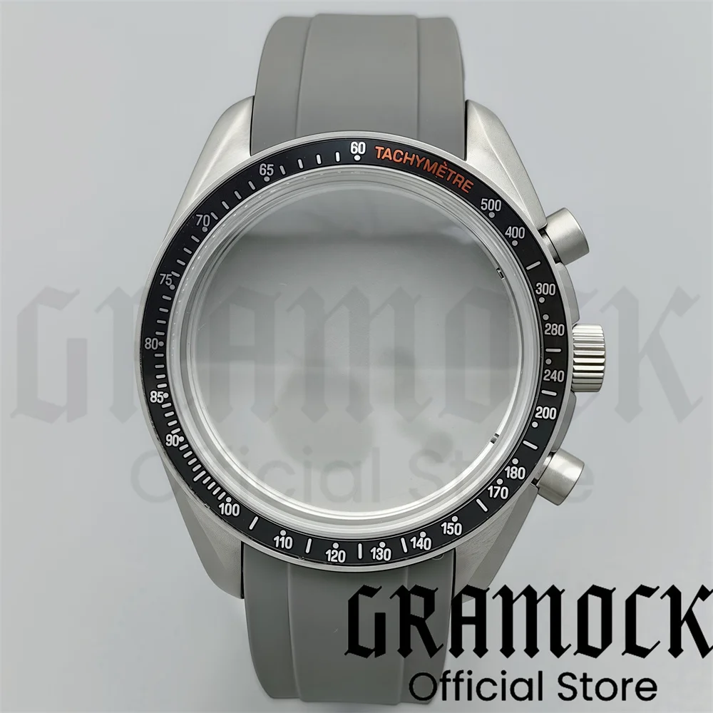 Фото Gramock новый 40 мм VK63 титановый корпус для часов синий зеленый черный серебряный вставка с покрытием стеклом для кварцевого хронографа VK63 №4