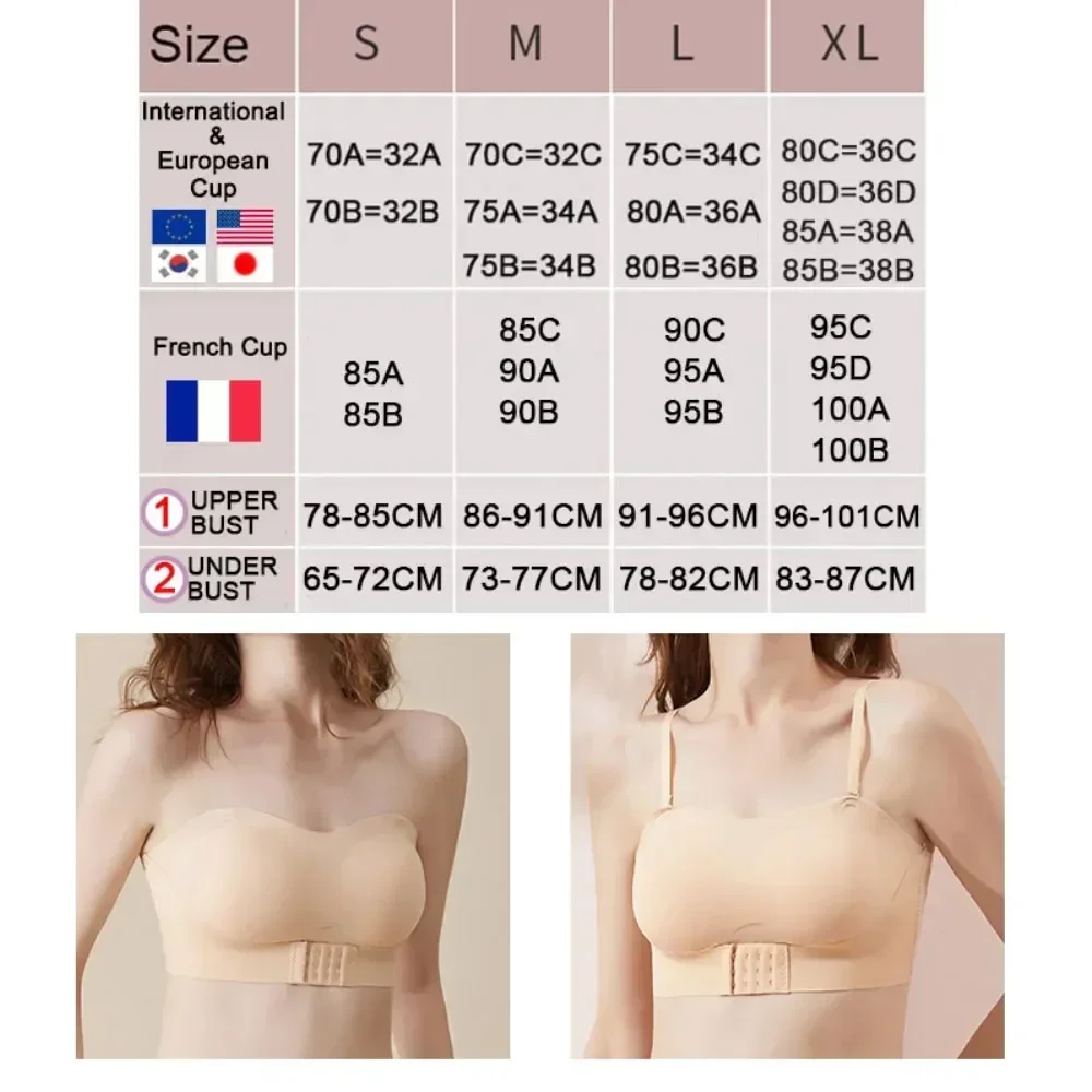 

Tube Sexy Tops Lingerie Breathable Women Push Invisible Wireless Bras Up Strapless Seamless Brassiere Female Bra Wedding