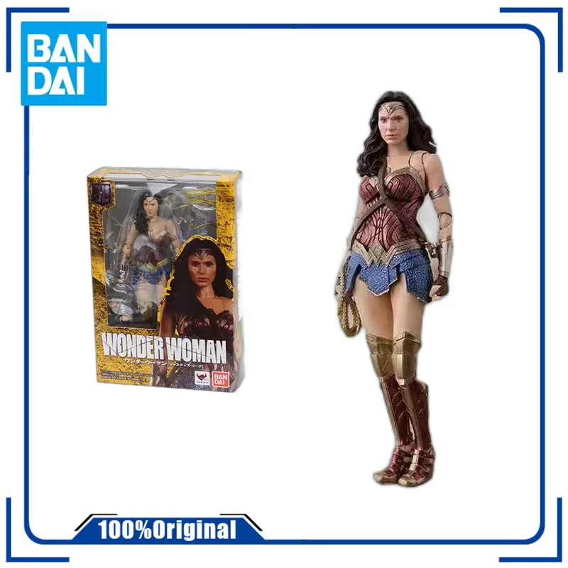 

Bandai Original DC Justice League SHF Ms. Marvel Diana Prince DC Anime Action Figures Toys For Boys Gift Collectible Model
