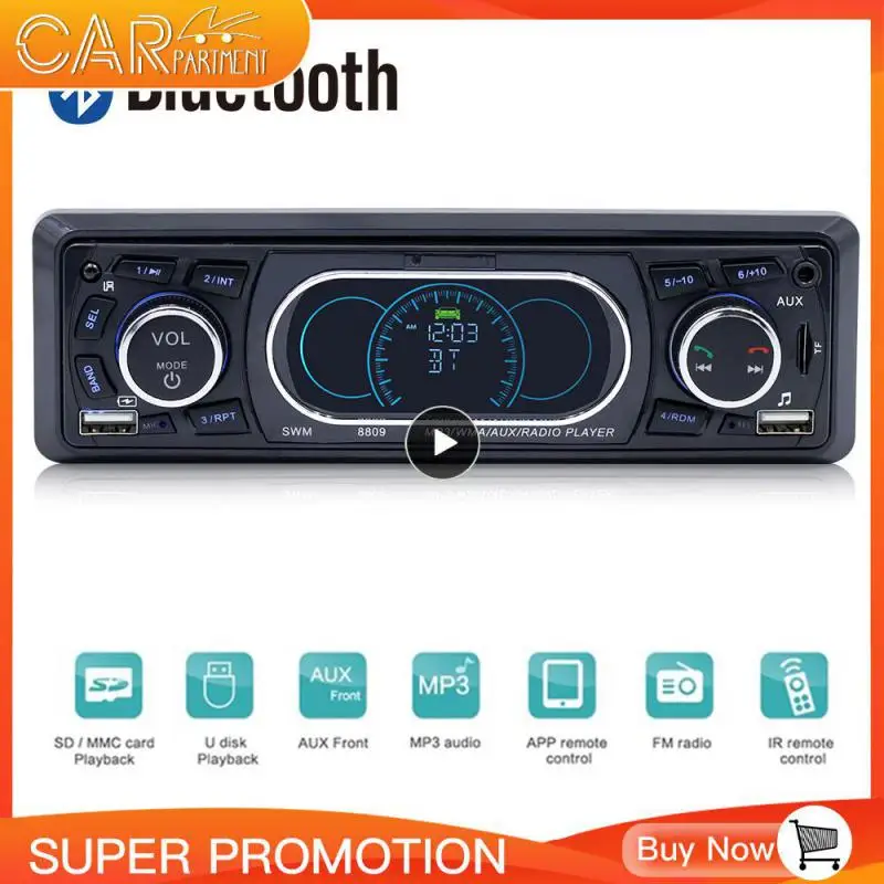 

Автомагнитола 1 Din, Bluetooth, автомобильный стерео MP3-плеер, USB/FM-приемник с беспроводным пультом дистанционного управления, 60 Вт * 4