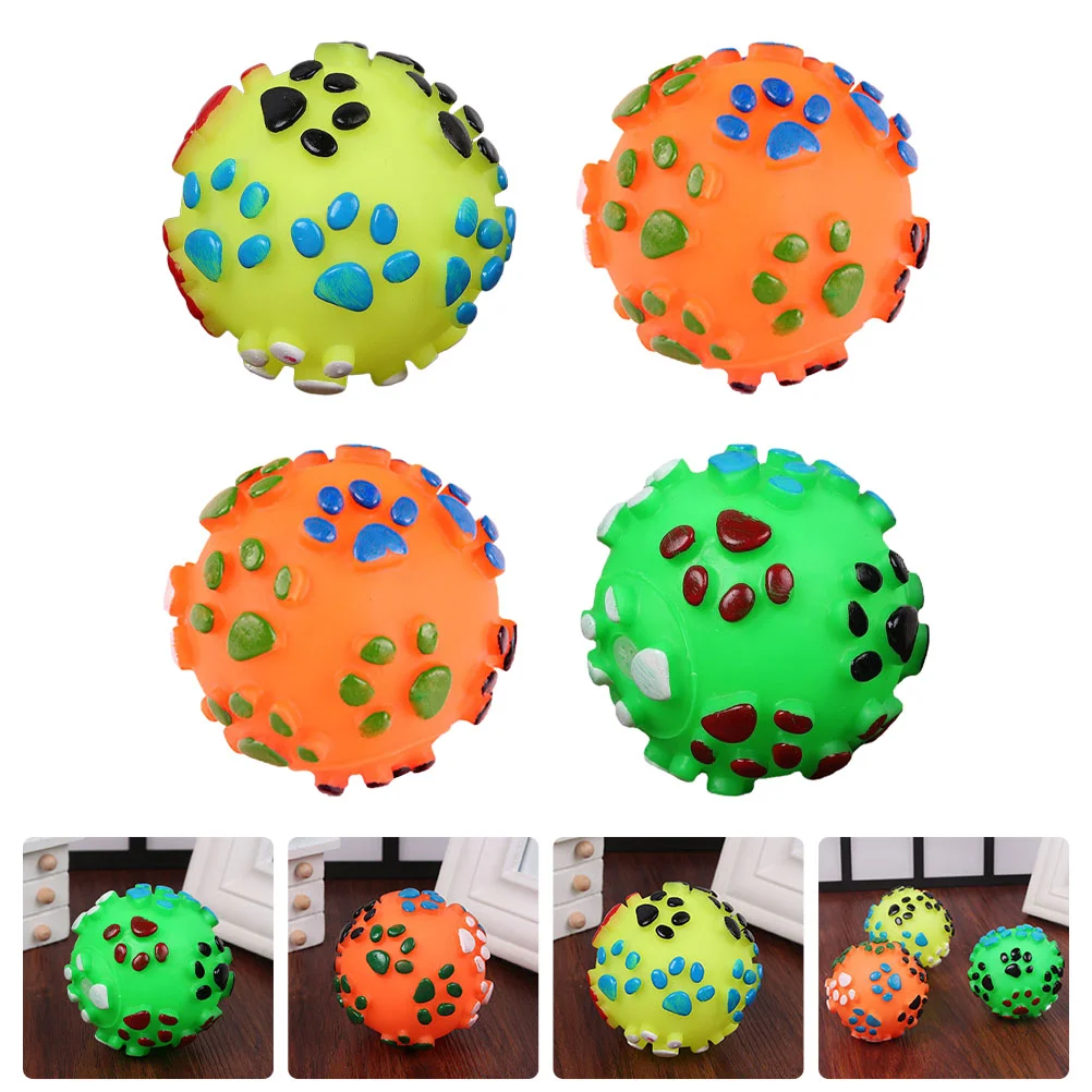

4Pcs Squeaky Bite- resistant Molar Bite Chew Cat Plaything for Birthday Gifts ( )