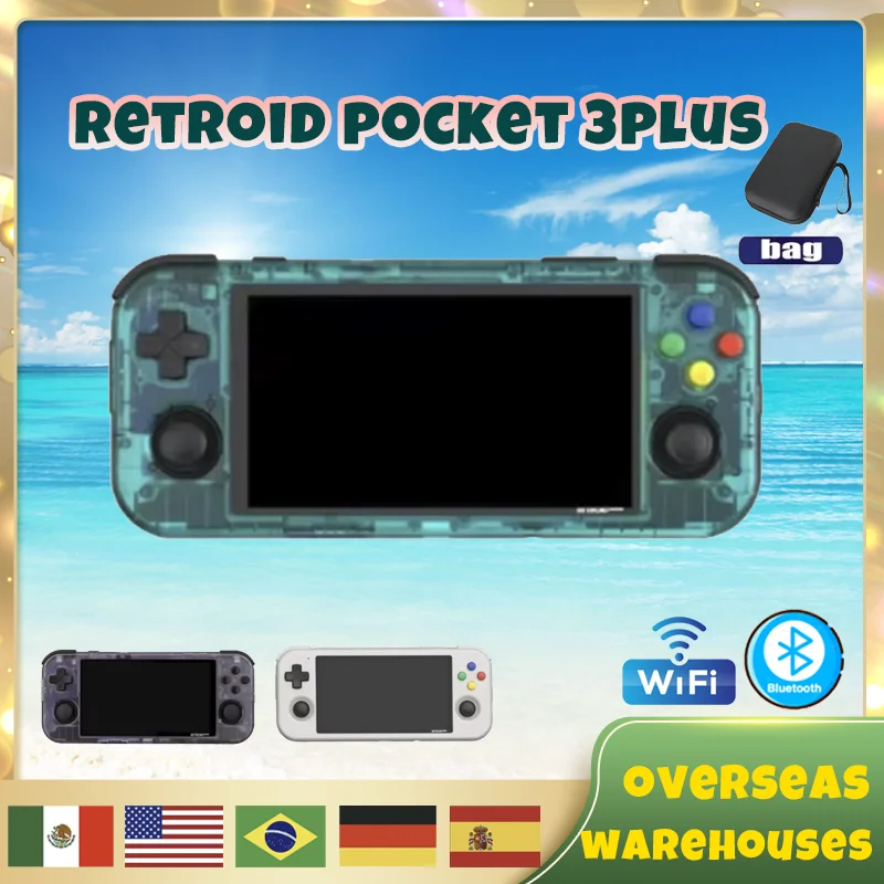 Retroid Pocket 3 Plus 4 7-дюймовый портативный ретро-игровой плеер 4g + 128 ГБ Портативная