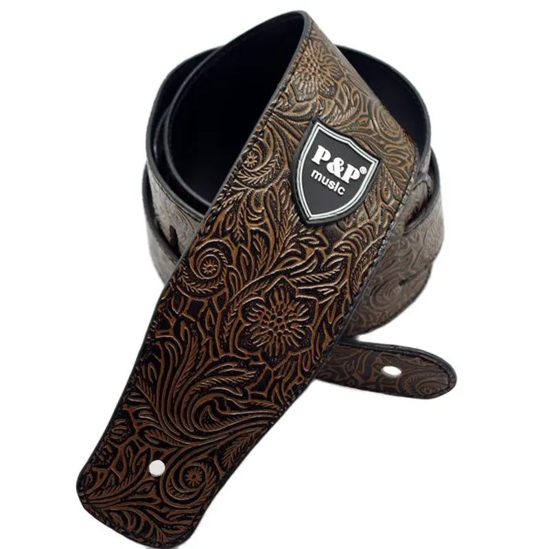 

Adjustable Guitar Strap 2.5 inch Widen Soft Leather Shoulder Belt Musical Parts Classic Acoustic Folk Bass Electric Guitarra