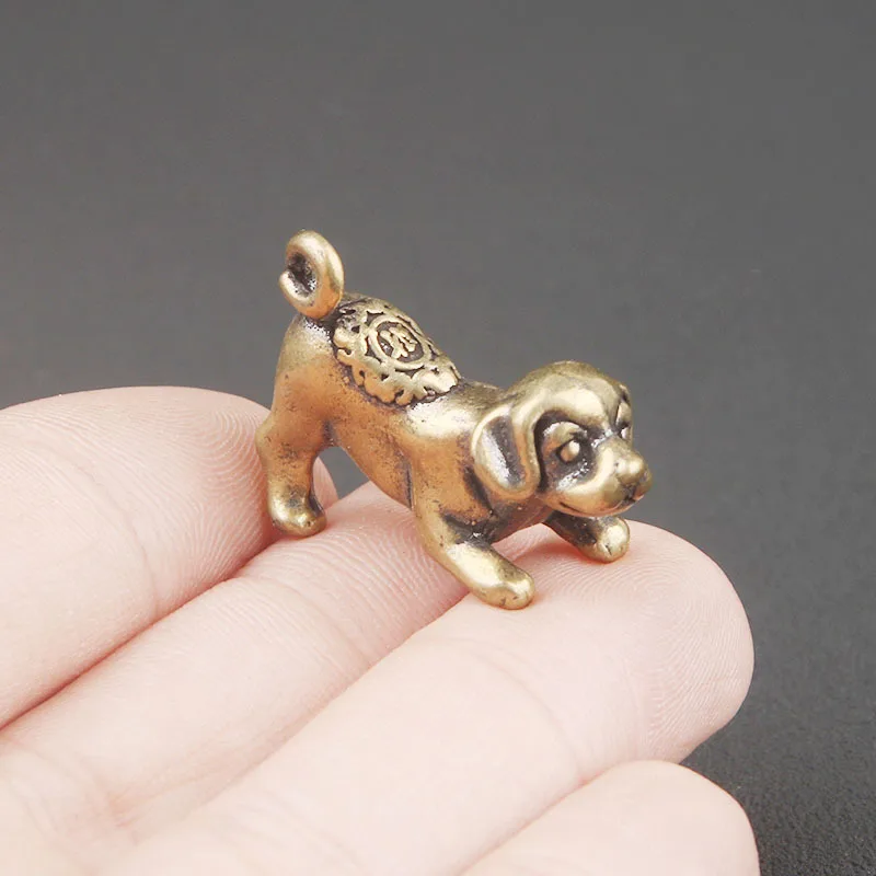 Латунная подвеска wangcai со знаками Зодиака в виде собаки ручная работа старый