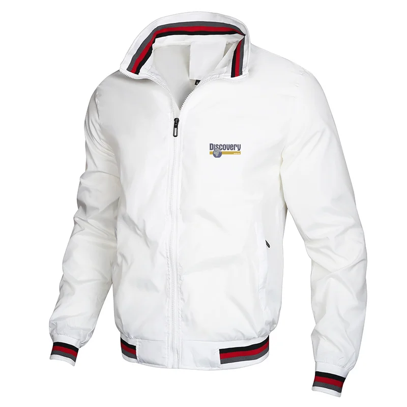 

Men's Jacket Discovery Spring Autumn Jacket Stand Collar Casual Polyester Thin Windbreaker Sports Zip Top Size S-3XL