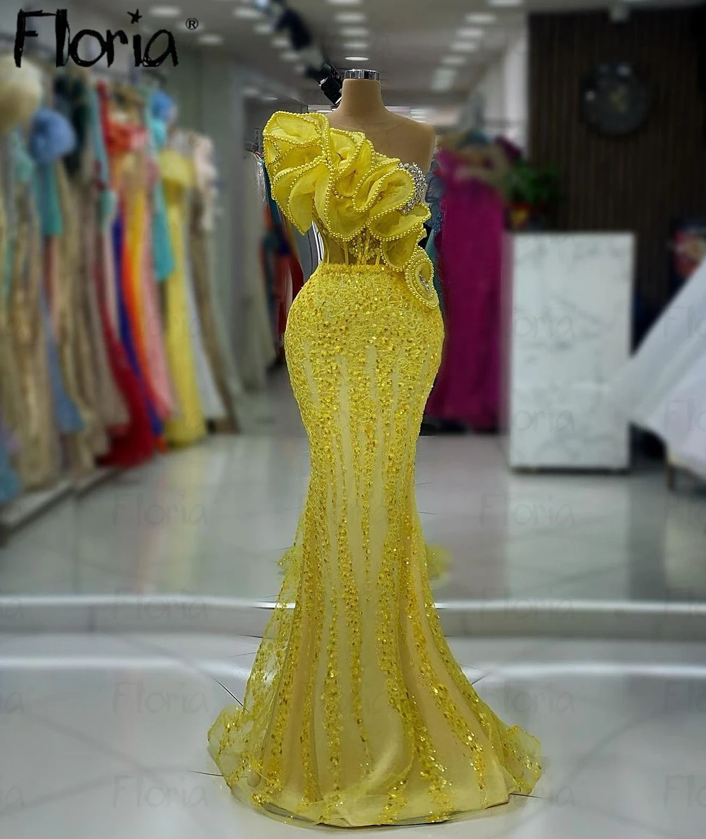 

Gorgeous Long Wedding Party Dress Formal Occasion Custom Made Ruffles Mermaid Evening Gowns 2024 Robes De Soirees Dubai Arabic