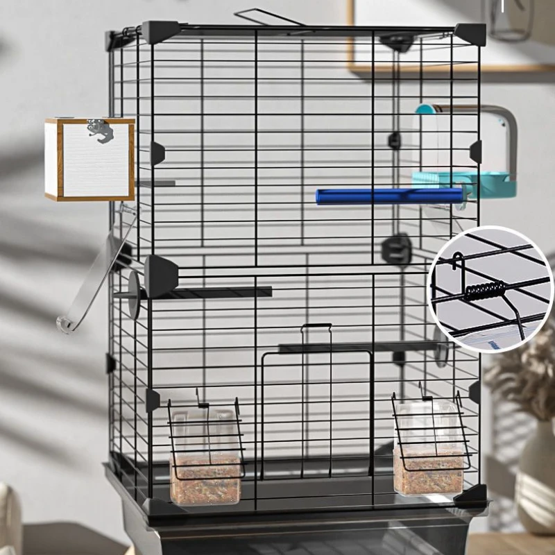 

Budgie Villa Bird Cage Myna Breeding Aviary Birdhouse Feeder Bird Cage Habitat Accessories Oiseaux Accessoires Pet House QF50NL