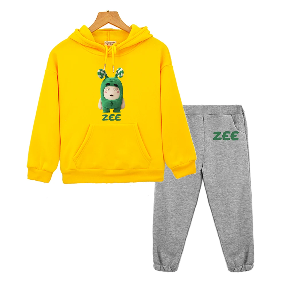 

Oddbods Green ZEE Graphic Hoodies Sets Long Sleeve Kawaii Cartoon Printing Sweatshirt Boys and Girls Children Cute Pullovers