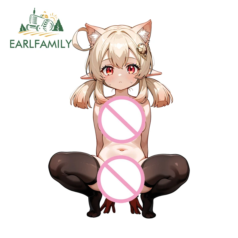

EARLFAMILY милые Hololive автомобильные наклейки для девочек забавные аниме Лоли каваи на коленях окна наклейка водостойкая окклюзия царапины декор