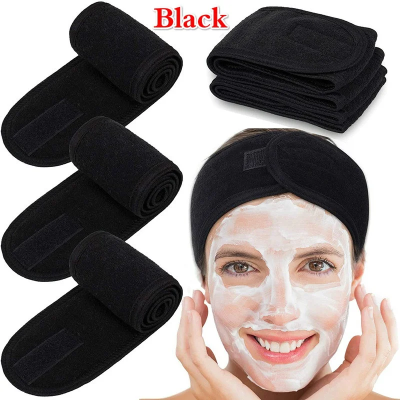 1pcs Facial Spa Headband Makeup Shower Bath Wrap Sport Hairband Terry Cloth Adjustable Stretch Towel Head Wrap