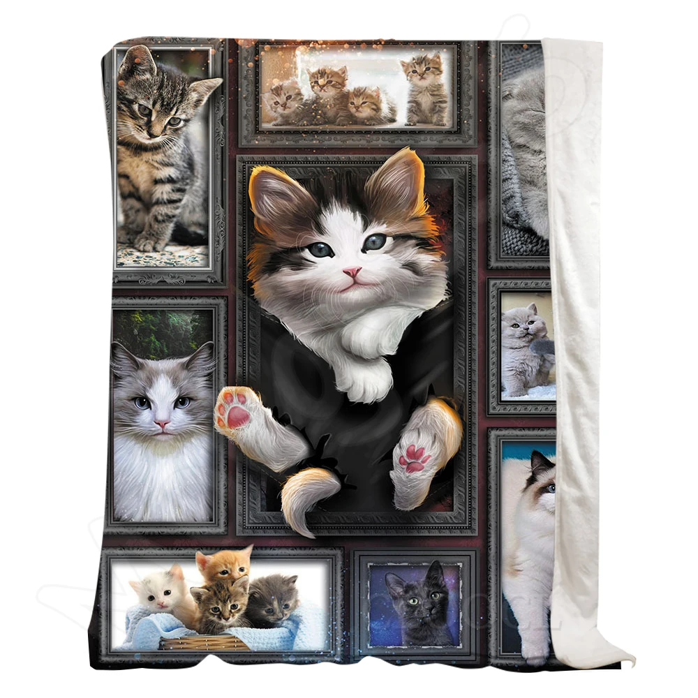 

Фланелевое Одеяло в британском стиле с изображением Серого Кота, одеяло для взрослых и детей с 3D принтом, покрывало для постельного белья, мягкое легкое одеяло для дивана, кровати для путешествий и офиса