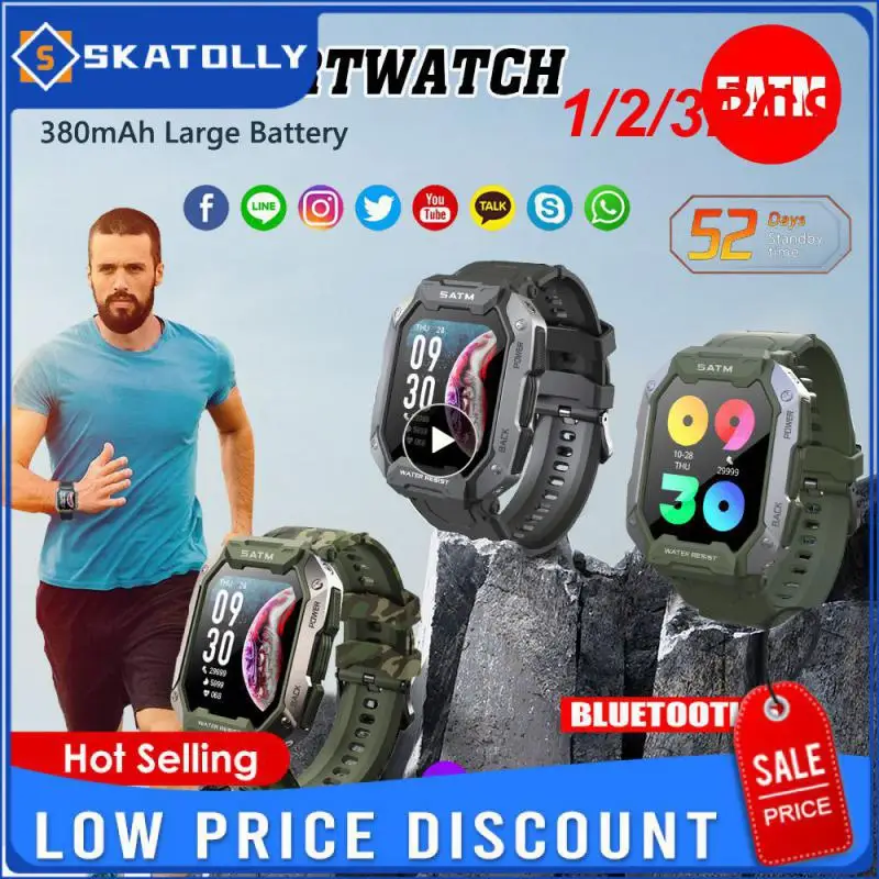 

1/2/3PCS 2022 Men's Smart Watch 5ATM IP68 Waterproof Swimming Health Monitoring 24 Sports Modes Watches Smartwatch for IOS