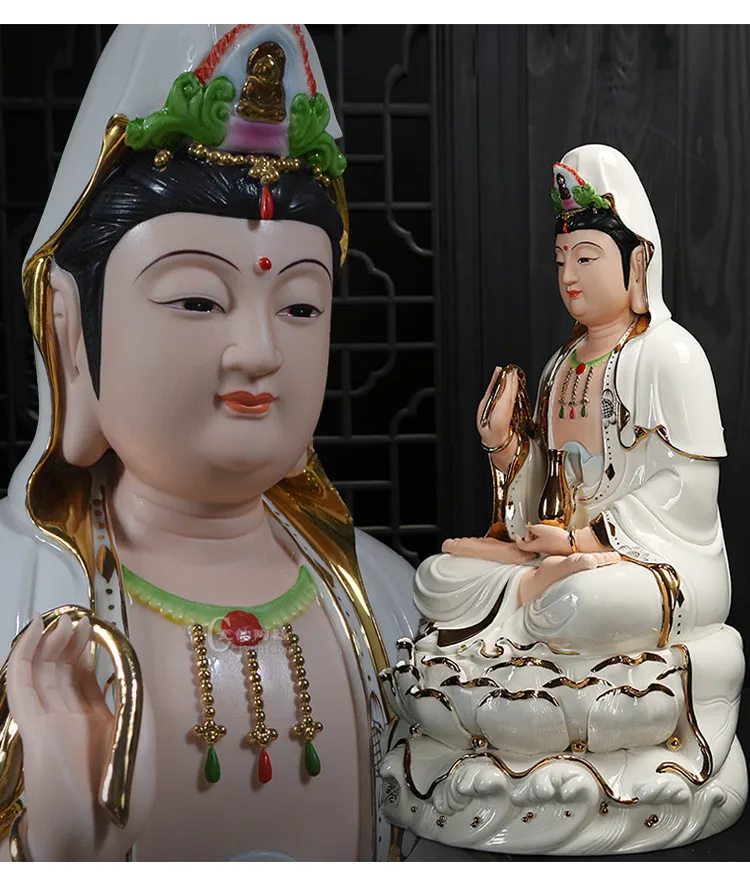 

TOP high grade Porcelain GUAN YIN PU SA BUDDHA statue home Altar shop Worship efficacious Talisman family Goddess Mascot