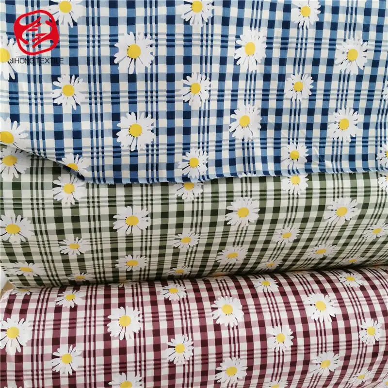 

160x50cm Daisy Plaid Printed Fabric, Small Floral Cloth, Flower Twill Cotton Fabric, Handmade DIY Floral Cloth